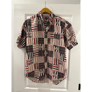 Chaps‎ X Ralph Lauren Collab Summer Camp Patchwork Short Sleeve Cotton Shirt L